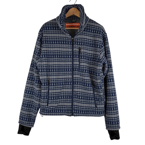 Hawke & Co. w/Burkman Bros Sherpa Lined Fleece Jacket Mens Small Full Zip Aztec - Picture 1 of 11